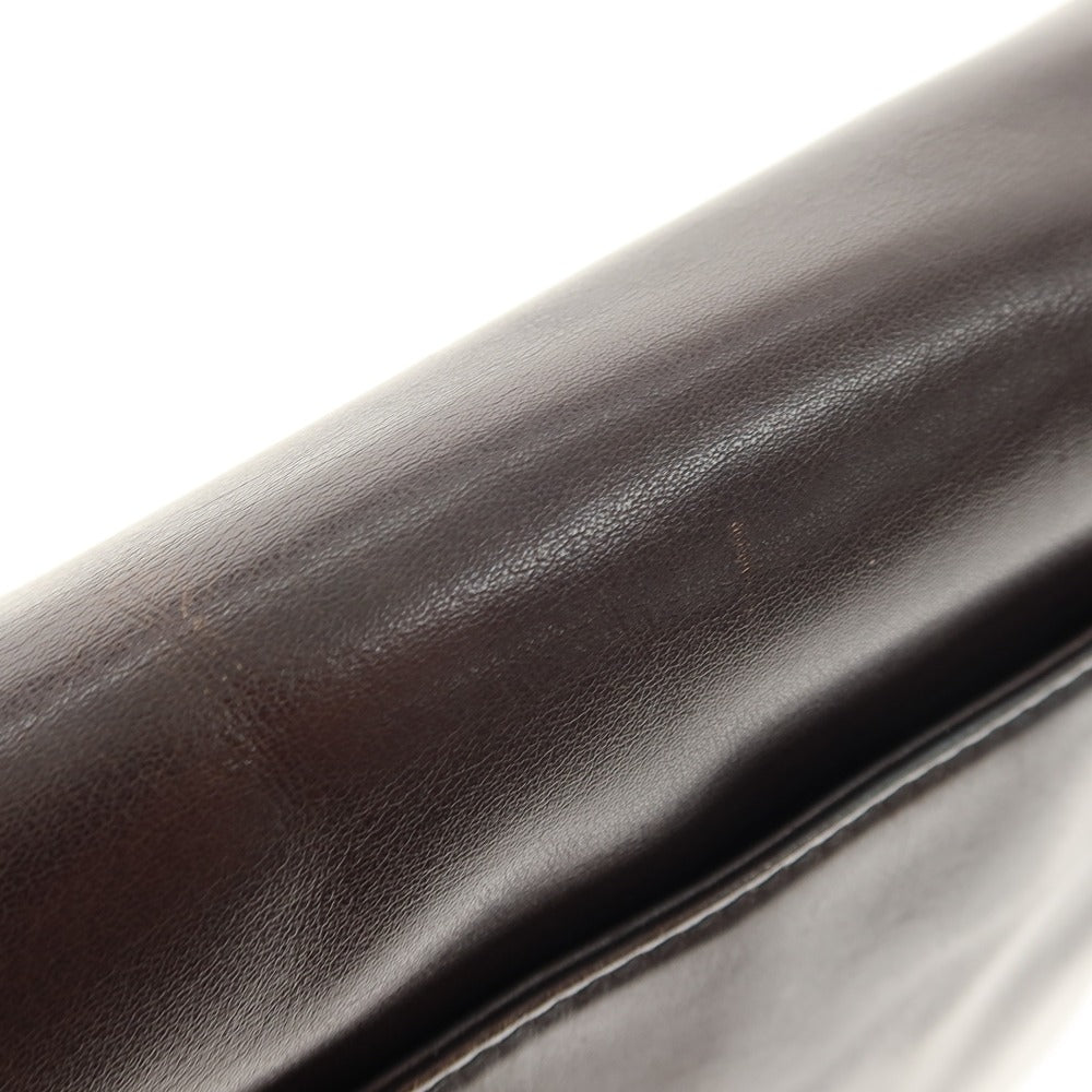 【中古】フジタカ FUJITAKA レザー ショルダーバッグ ダークブラウン【 状態ランクC 】【 メンズ 】