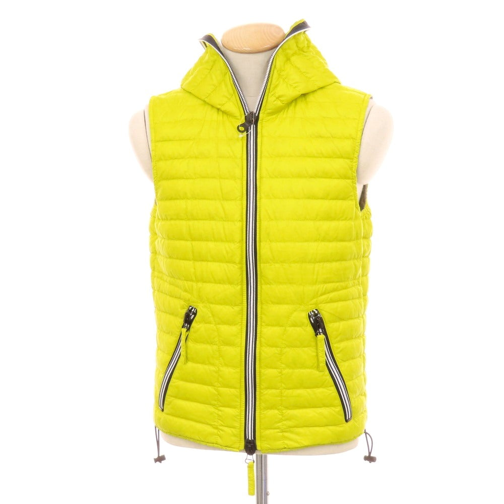 【中古】デュベティカ DUVETICA CEOリップストップナイロン ポケッタブル ダブルジップ ダウンベスト イエロー【 44 】【 状態ランクC 】【 メンズ 】
