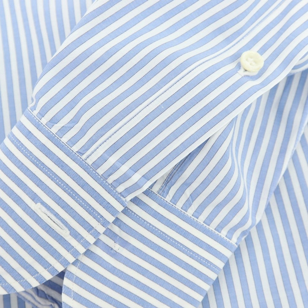 【中古】オリアン ORIAN コットン ストライプ ワイドカラー ドレスシャツ ライトブルーxホワイト【 38 】【 状態ランクC 】【 メンズ 】