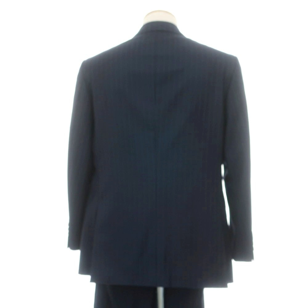 【中古】ダーバン D’URBAN ウール ストライプ 2つボタンスーツ ネイビーxブルー【 AB4 】【 状態ランクB 】【 メンズ 】