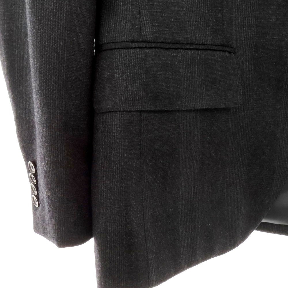 【中古】グリーンレーベルリラクシング green label relaxing ウール グレンチェック 3B テーラードジャケット ダークグレー【 44 】【 状態ランクB 】【 メンズ 】