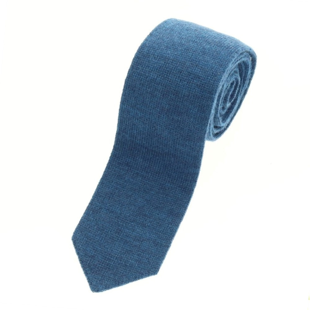 【中古】トゥモローランド TOMORROWLAND ウール 剣先型 ニットタイ ネクタイ ブルー【 状態ランクB 】【 メンズ 】