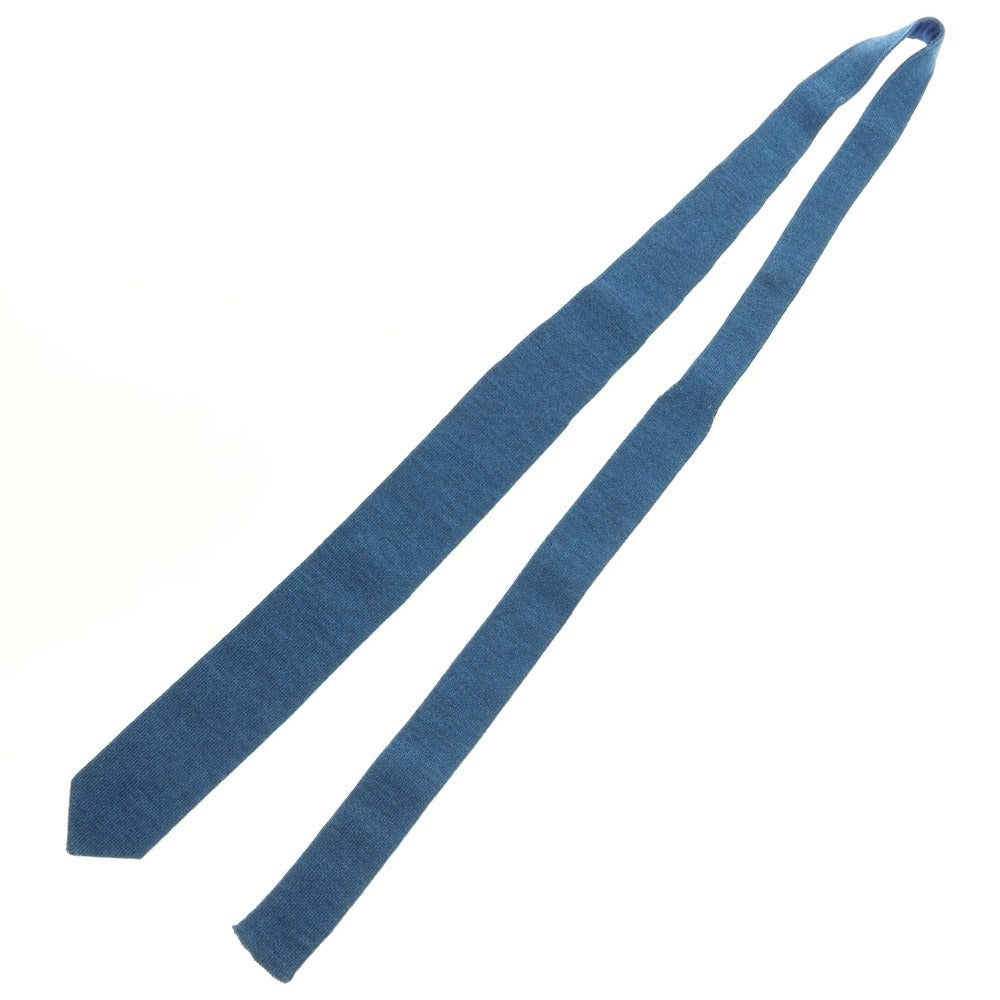 【中古】トゥモローランド TOMORROWLAND ウール 剣先型 ニットタイ ネクタイ ブルー【 状態ランクB 】【 メンズ 】