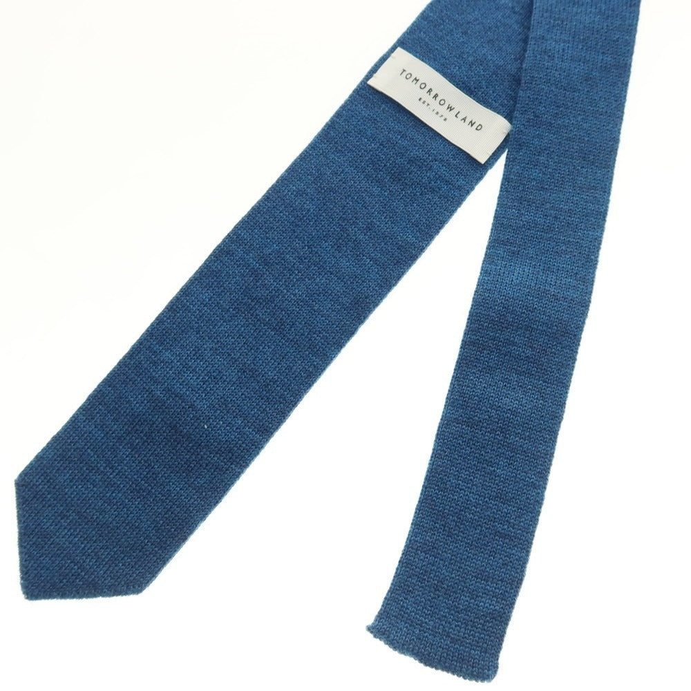 【中古】トゥモローランド TOMORROWLAND ウール 剣先型 ニットタイ ネクタイ ブルー【 状態ランクB 】【 メンズ 】