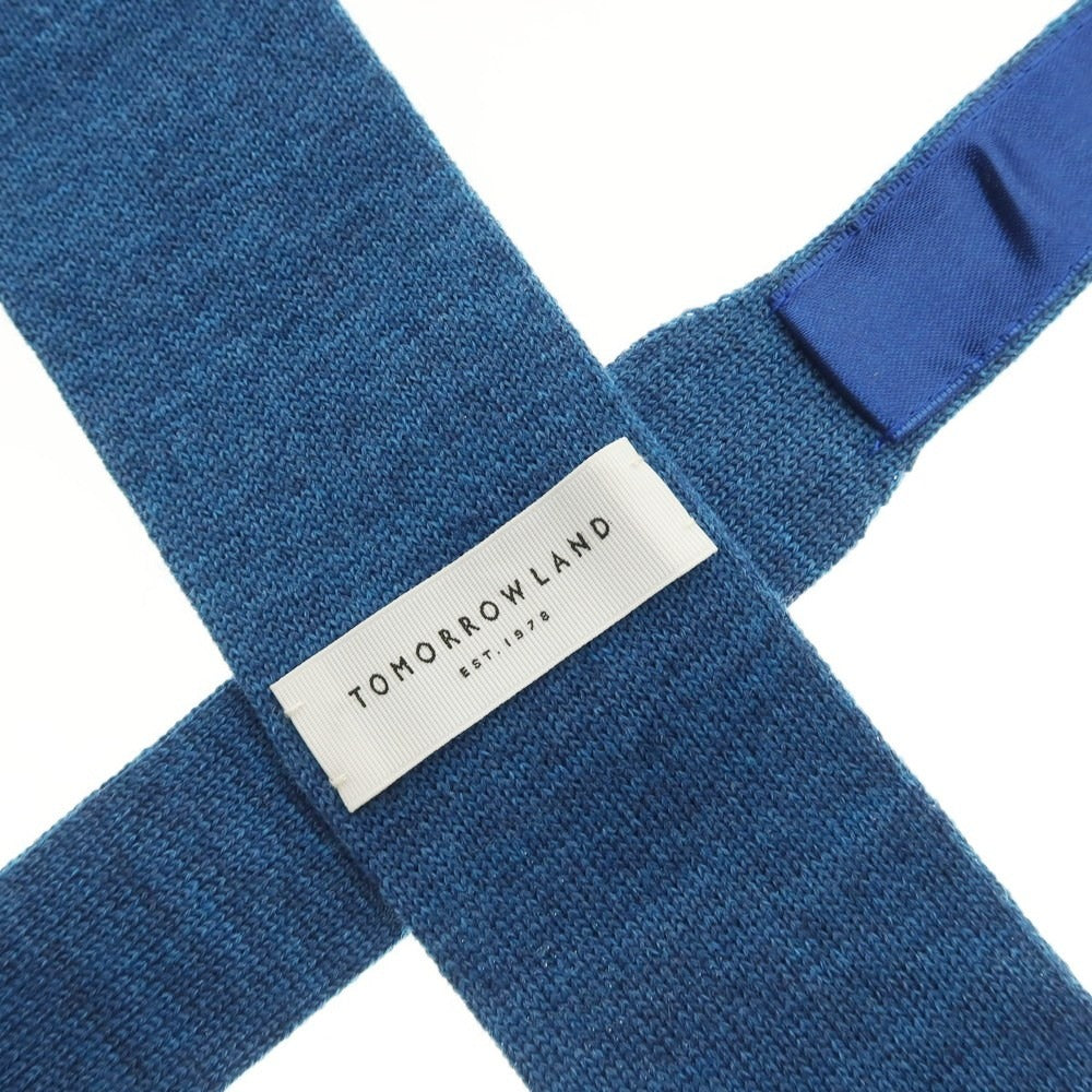 【中古】トゥモローランド TOMORROWLAND ウール 剣先型 ニットタイ ネクタイ ブルー【 状態ランクB 】【 メンズ 】