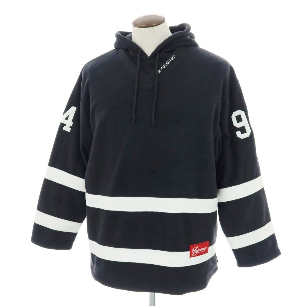 【中古】シュプリーム Supreme 2025年秋冬 Polartec Hooded Hockey Jersey フリース パーカー ブラックxホワイト【 L 】【 状態ランクB 】【 メンズ 】