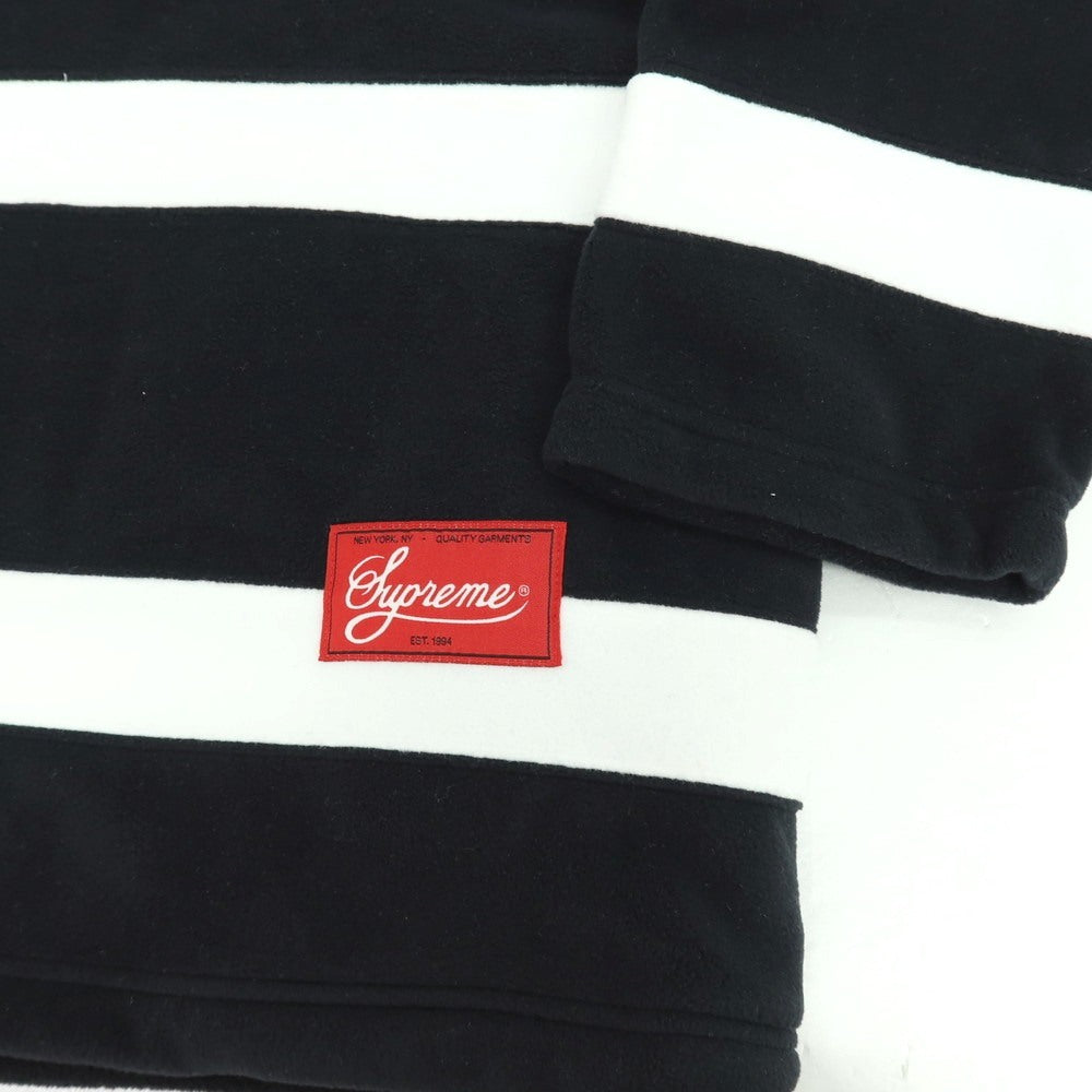 【中古】シュプリーム Supreme 2025年秋冬 Polartec Hooded Hockey Jersey フリース パーカー ブラックxホワイト【 L 】【 状態ランクB 】【 メンズ 】