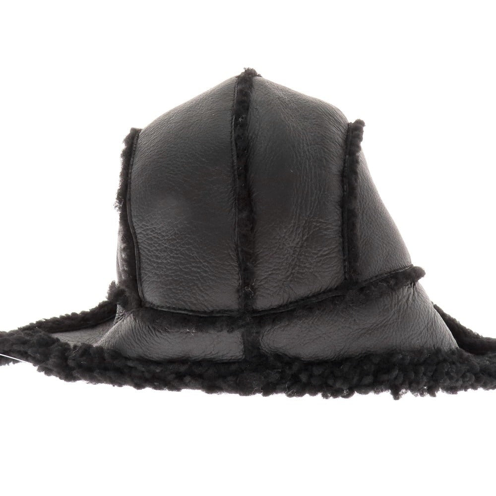 【中古】シュプリーム Supreme 2025年秋冬 Shearling Lined Earflap Cap シープレザー フライトキャップ ブラック【 58cm S/M 】【 状態ランクB 】【 メンズ 】