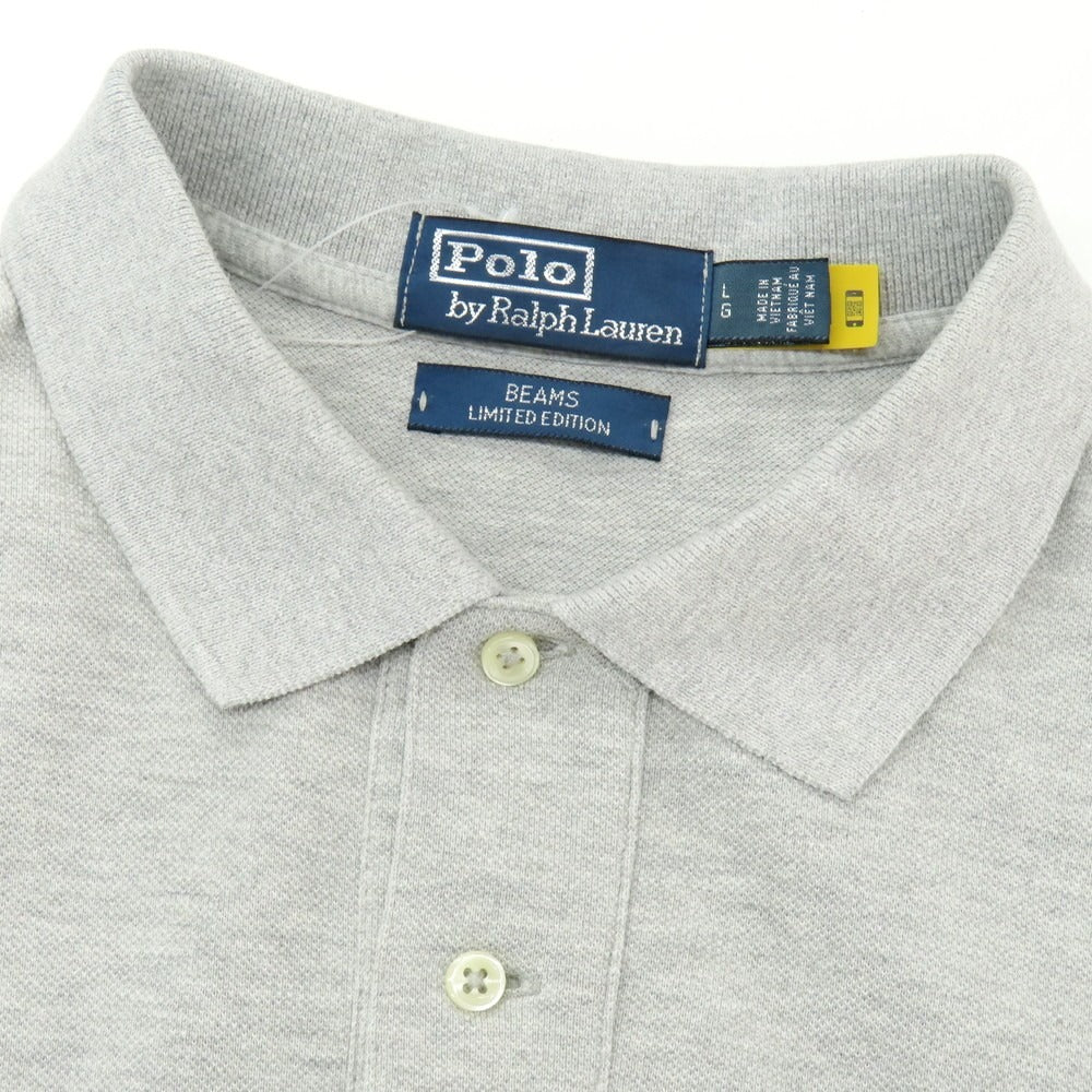 【中古】ポロ ラルフローレン Polo Ralph Lauren BEAMS別注 LIMITED EDITION コットン 鹿の子 半袖ポロシャツ グレー【 L 】【 状態ランクD 】【 メンズ 】