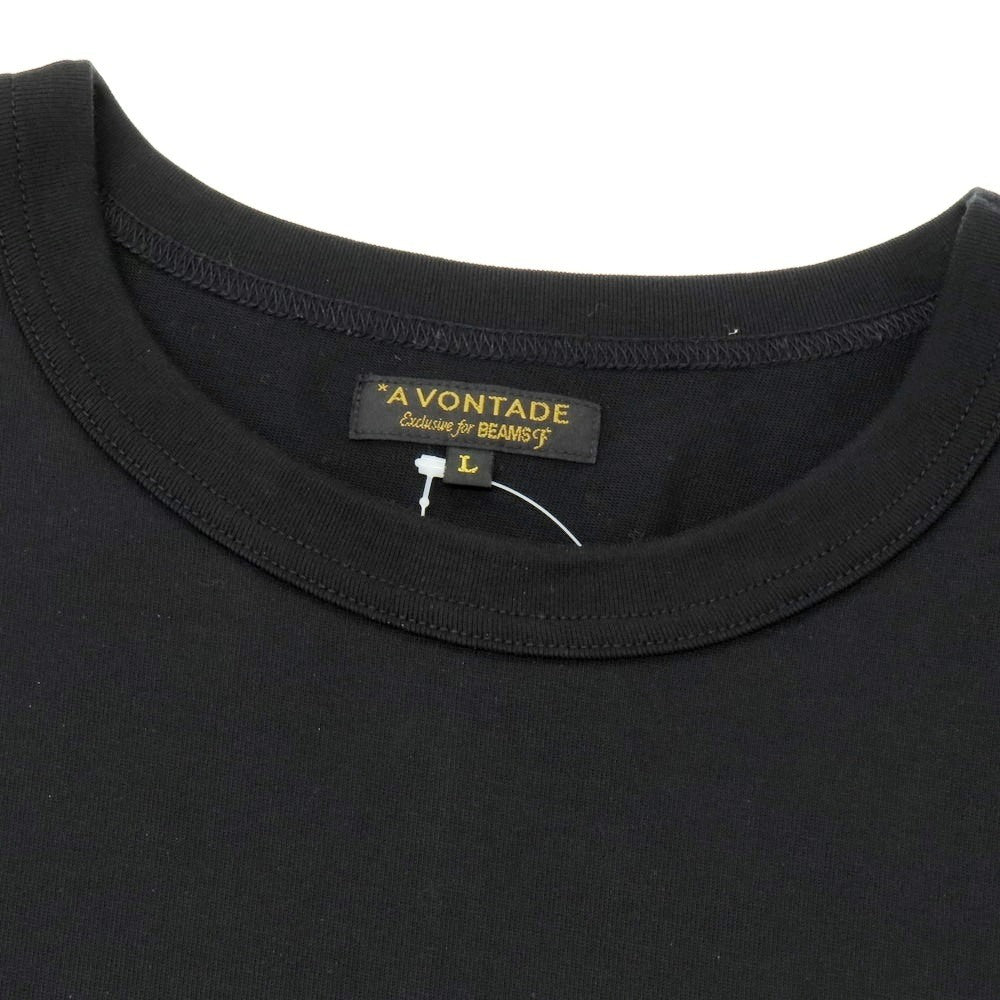 【中古】アボンタージ A VONTADE BEAMS F別注 コットン クルーネック ポケット 半袖Tシャツ ブラック【 L 】【 状態ランクB 】【 メンズ 】