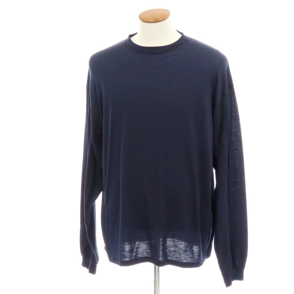 【中古】エスエスズィー SSZ WOOLLABO別注 ウールポリエステル クルーネック 長袖Tシャツ ネイビー【 M 】【 状態ランクB 】【 メンズ 】