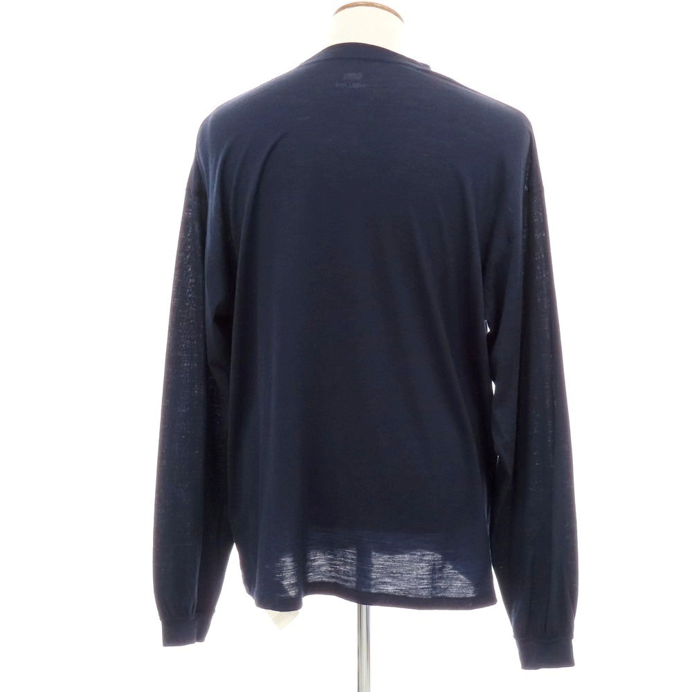 【中古】エスエスズィー SSZ WOOLLABO別注 ウールポリエステル クルーネック 長袖Tシャツ ネイビー【 M 】【 状態ランクB 】【 メンズ 】