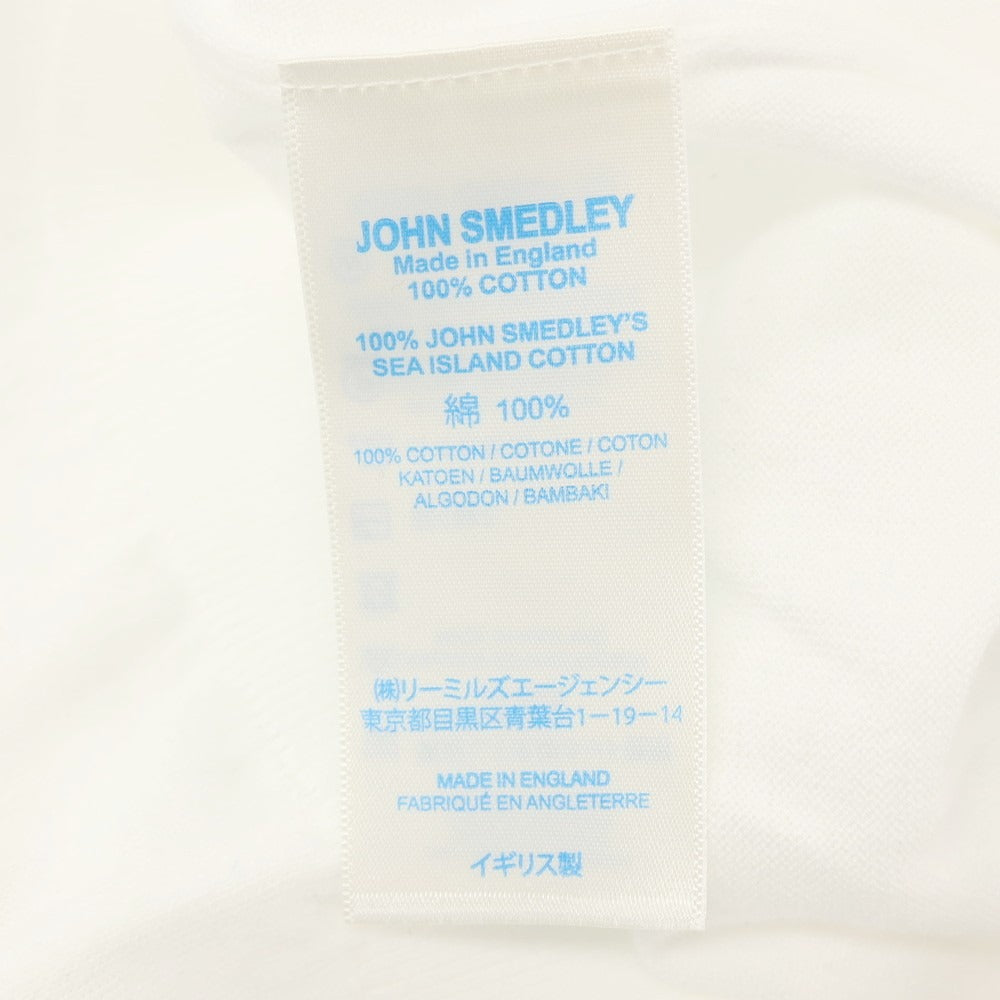【中古】【未使用】ジョンスメドレー JOHN SMEDLEY ハイゲージ シーアイランドコットン クルーネック 半袖 プルオーバーニット ホワイト【サイズL】【 状態ランクS 】【 メンズ 】