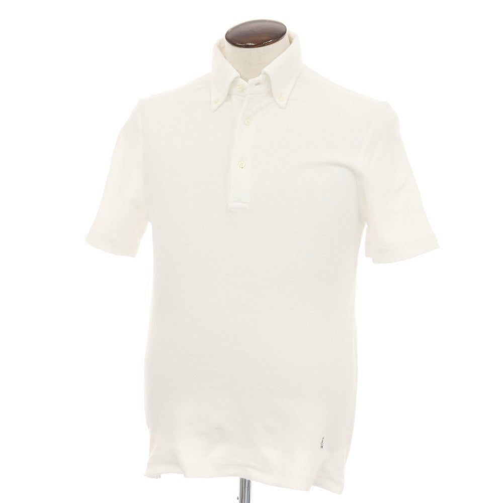 【中古】ギローバー GUY ROVER コットン パイル ボタンダウン 半袖ポロシャツ ホワイト【サイズL】【 状態ランクB 】【 メンズ 】