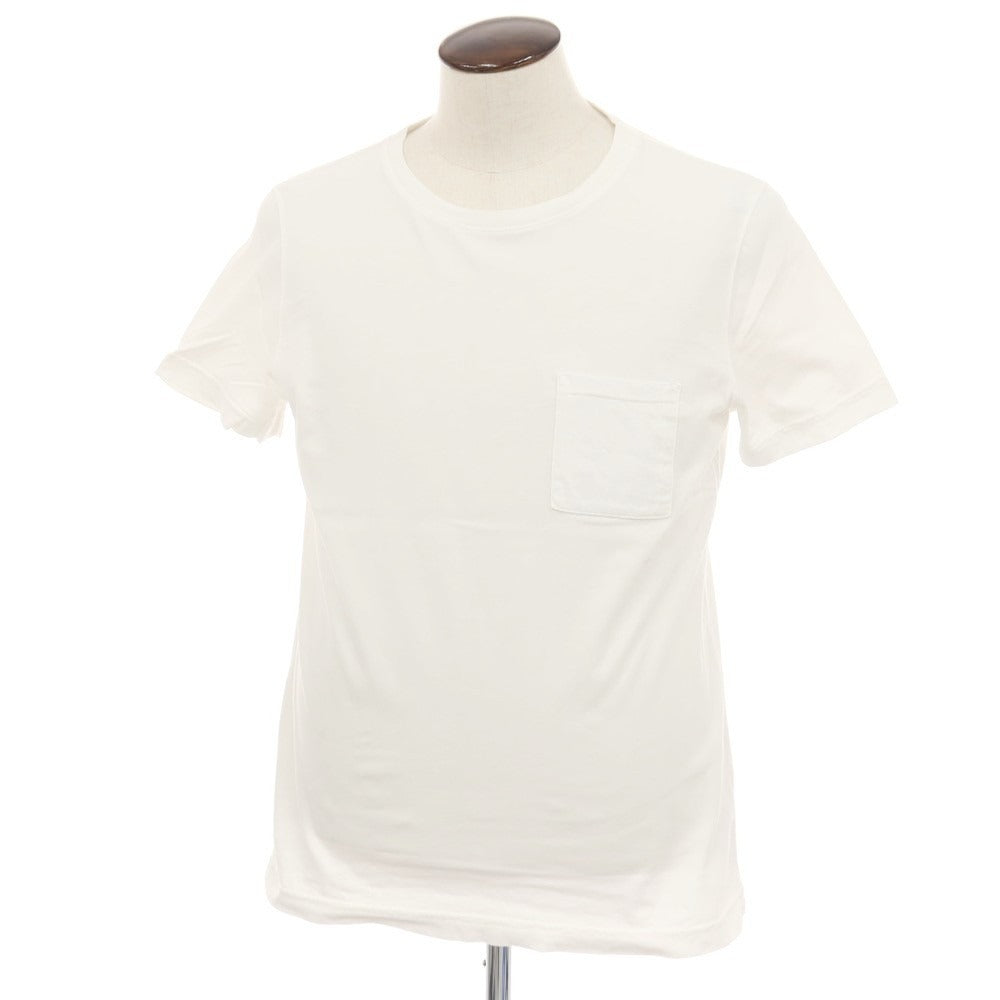 【中古】スリードッツ three dots コットン クルーネック ポケット 半袖Tシャツ ホワイト【サイズXL】【 状態ランクB 】【 メンズ 】