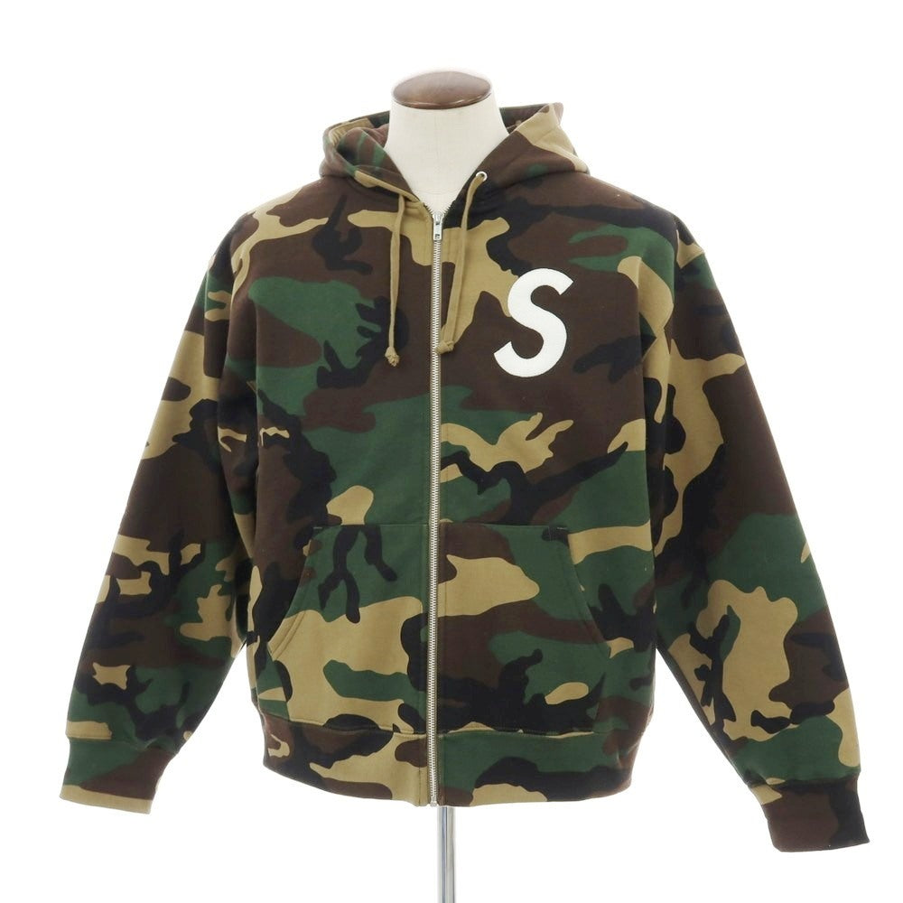 【中古】シュプリーム Supreme 2025年秋冬 S Logo Zip Up Hooded Sweatshirt パーカー オリーブxブラウン【 L 】【 状態ランクB 】【 メンズ 】