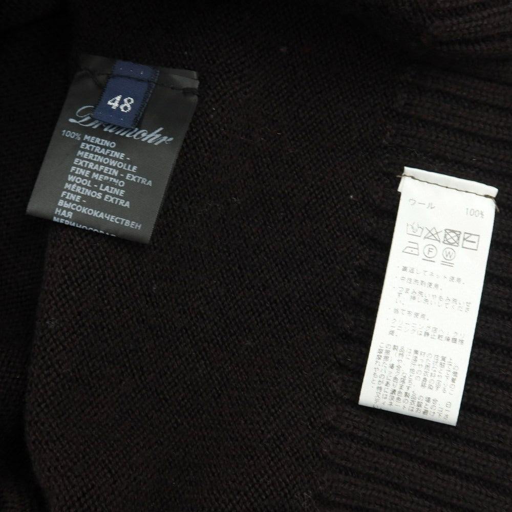 【中古】ドルモア DRUMOHR ウール タートルネック プルオーバーニット ダークブラウン【 48 】【 状態ランクC 】【 メンズ 】