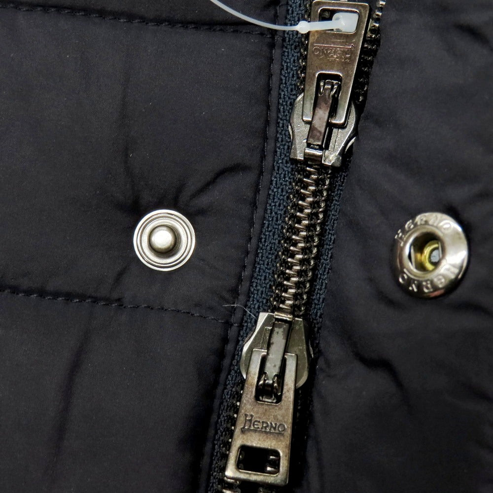 【中古】ヘルノ Herno IN-TECH ナイロンポリウレタン 中綿ベスト ブルゾン ネイビー【 46 】【 状態ランクB 】【 メンズ 】
