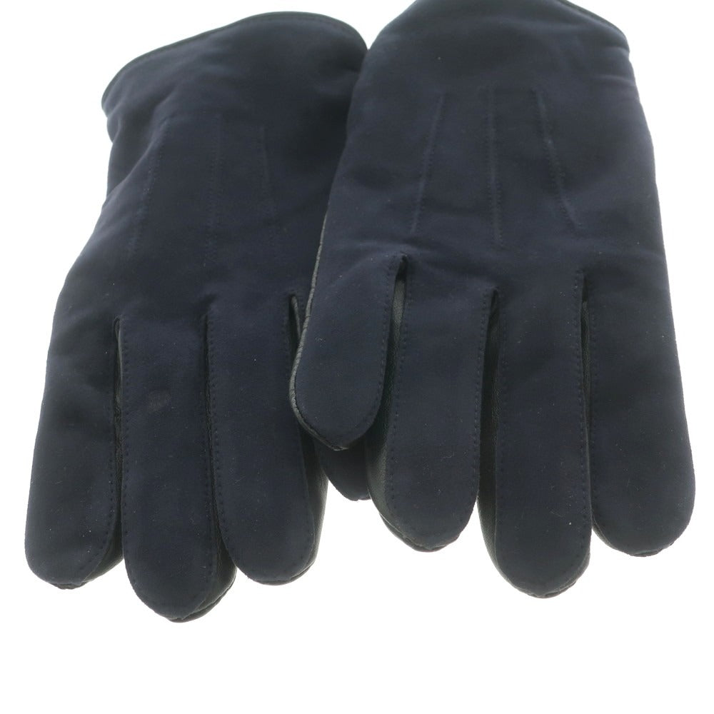 【中古】ビューティアンドユースユナイテッドアローズ BEAUTY&YOUTH UNITED ARROWS 羊革 レザー カシミヤウールライニング 手袋 グローブ ネイビー【 FREE 】【 状態ランクB 】【 メンズ 】