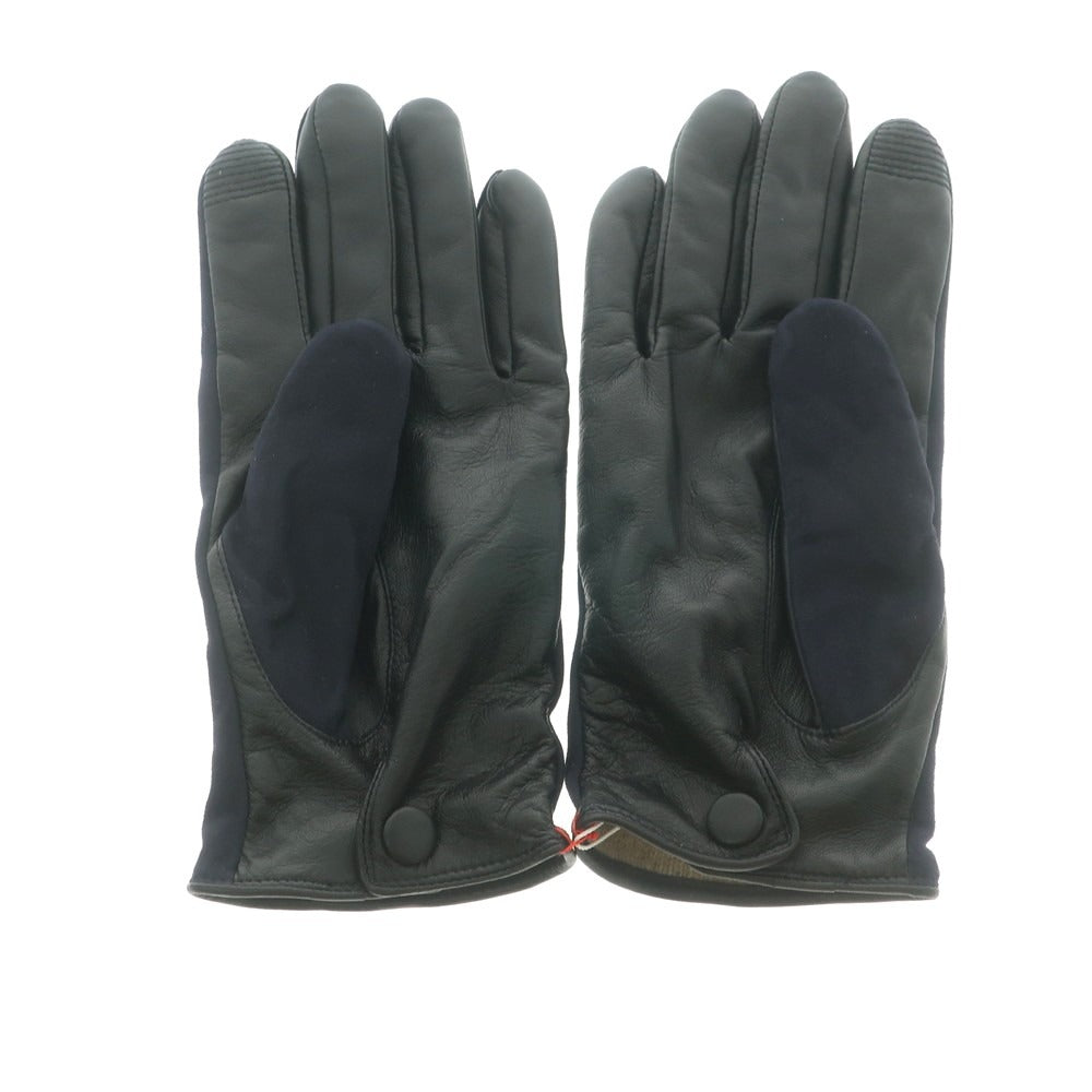 【中古】ビューティアンドユースユナイテッドアローズ BEAUTY&YOUTH UNITED ARROWS 羊革 レザー カシミヤウールライニング 手袋 グローブ ネイビー【 FREE 】【 状態ランクB 】【 メンズ 】