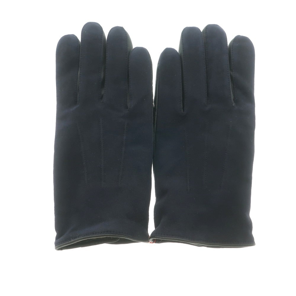 【中古】ビューティアンドユースユナイテッドアローズ BEAUTY&YOUTH UNITED ARROWS 羊革 レザー カシミヤウールライニング 手袋 グローブ ネイビー【 FREE 】【 状態ランクB 】【 メンズ 】