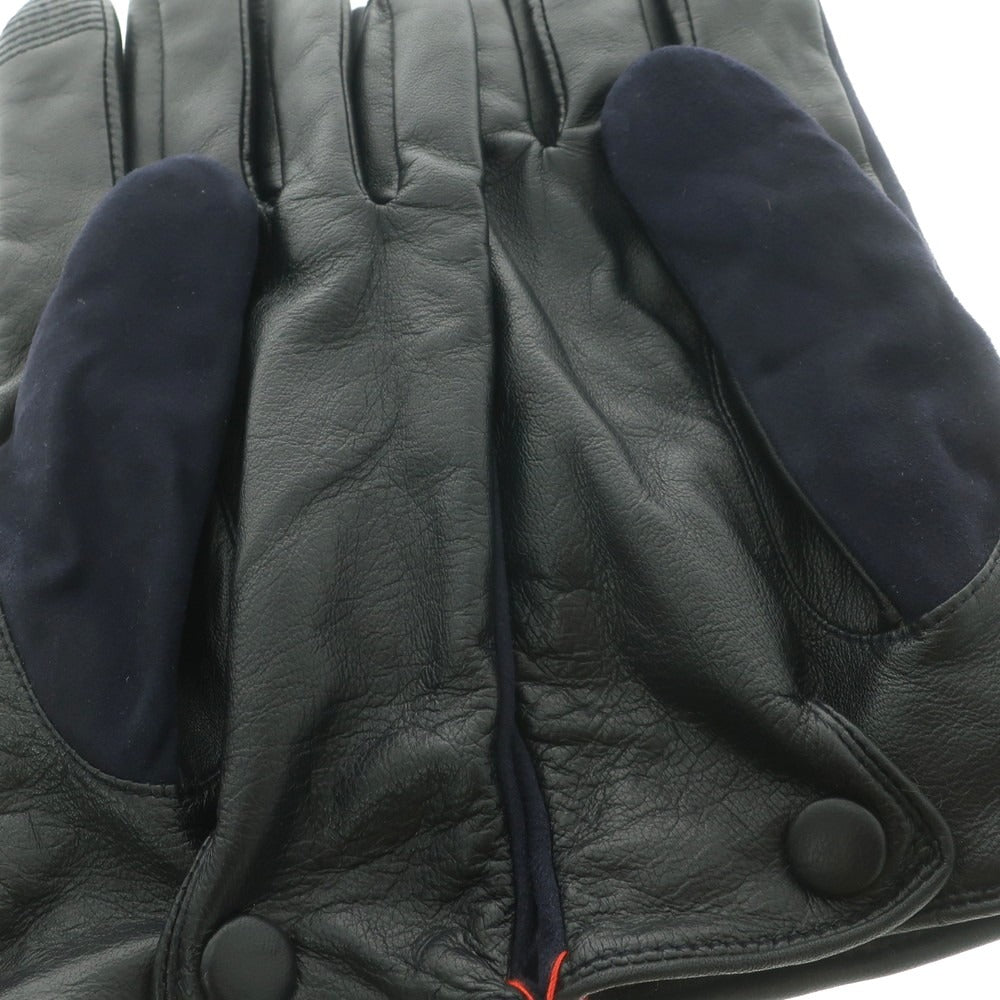 【中古】ビューティアンドユースユナイテッドアローズ BEAUTY&YOUTH UNITED ARROWS 羊革 レザー カシミヤウールライニング 手袋 グローブ ネイビー【 FREE 】【 状態ランクB 】【 メンズ 】