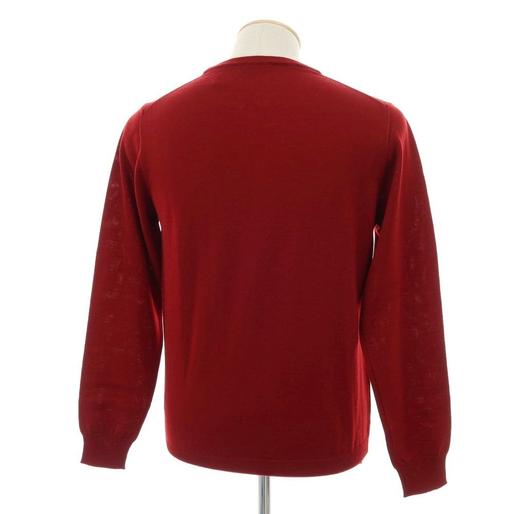 【中古】アレッサンドロルッピ Alessandro Luppi ハイゲージ ウール クルーネック プルオーバーニット レッド【 46 】【 状態ランクA 】【 メンズ 】