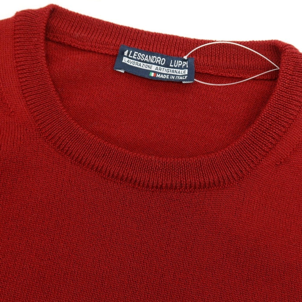 【中古】アレッサンドロルッピ Alessandro Luppi ハイゲージ ウール クルーネック プルオーバーニット レッド【 46 】【 状態ランクA 】【 メンズ 】