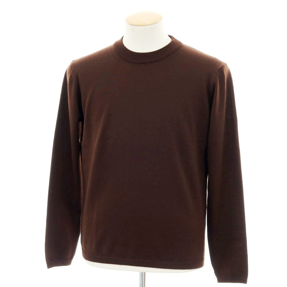 【中古】ロレンツィーニ Lorenzini ウール クルーネック プルオーバーニット ブラウン【サイズ46】【メンズ】 中古】ロレンツィーニ Lorenzini ウール クルーネック プルオーバー