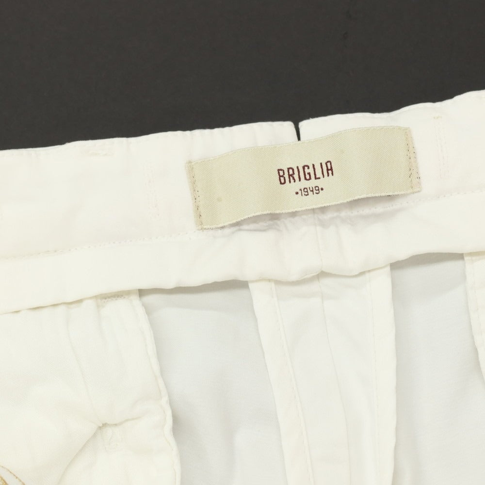 【中古】ブリリア1949 BRIGLIA 1949 BEAMS別注 ストレッチ コットン カジュアルスラックスパンツ ホワイト【サイズ46】【 状態ランクB 】【 メンズ 】