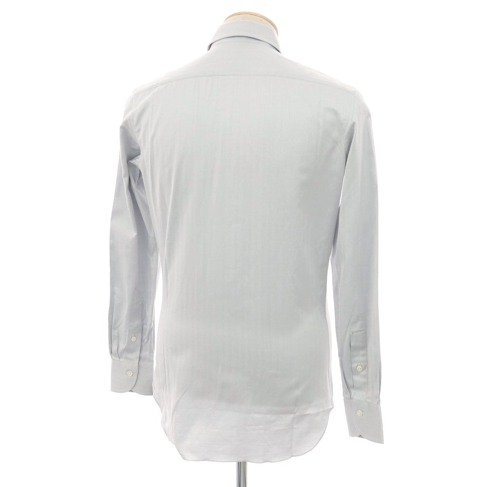 【中古】アヴィーノ AVINO コットン ヘリンボーン織り タブカラー ドレスシャツ グレー【 37 】【 状態ランクB 】【 メンズ 】