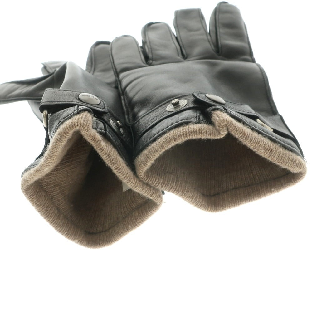 【中古】アルポ ALPO レザー カシミヤライニング 手袋 グローブ ブラック【 7 1/2 】【 状態ランクB 】【 メンズ 】