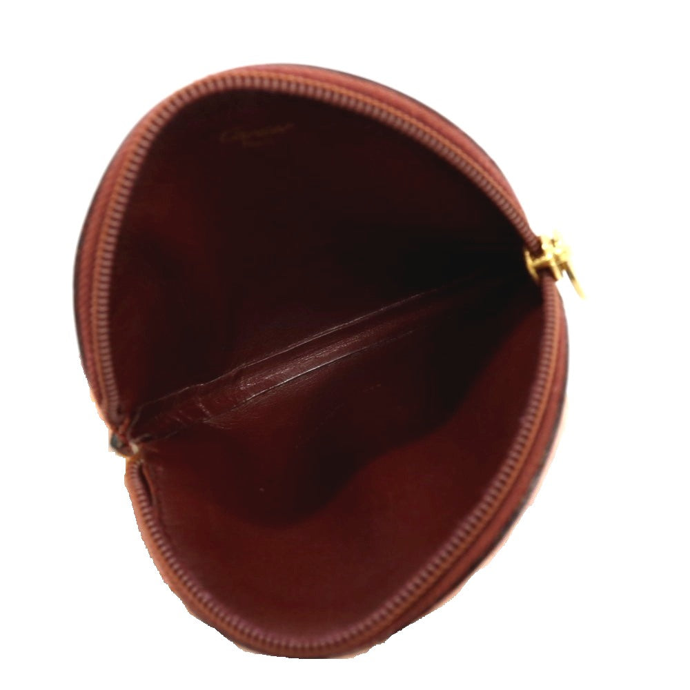 【中古】カルティエ CARTIER レザー サークル コインケース ボルドー【 状態ランクB 】【 ユニセックス 】