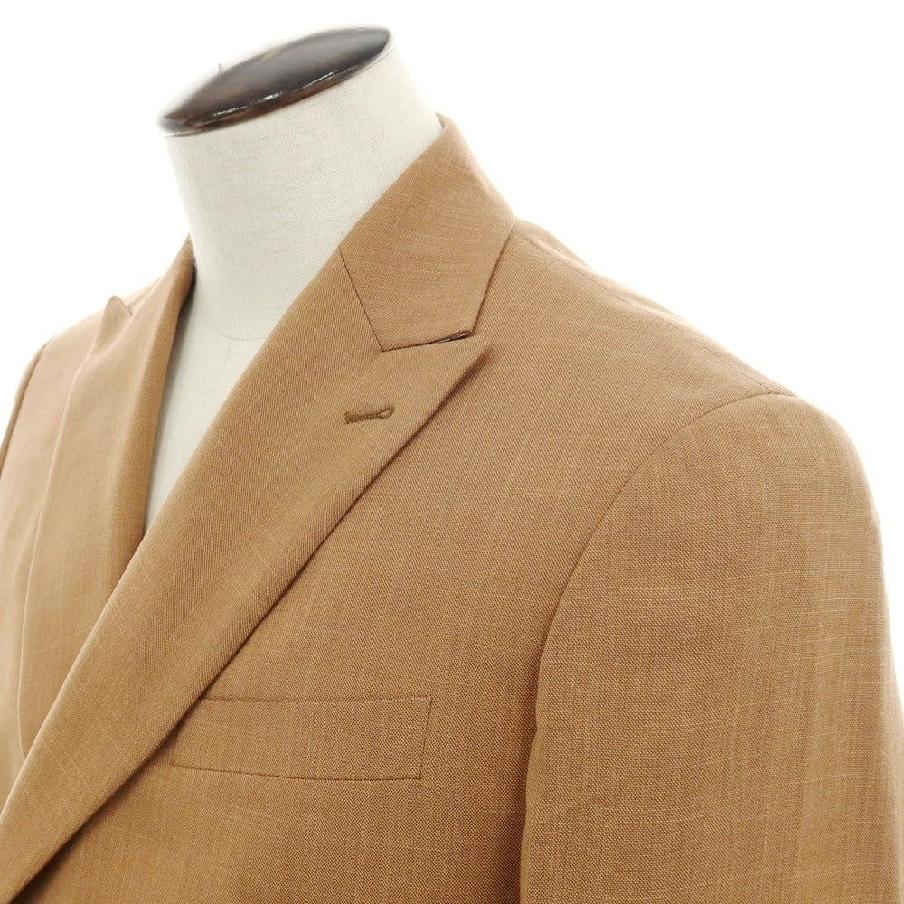 【新品】ガウディ GAUDI 26SS ストレッチポリエステル ダブルスーツ ライトブラウン【 50 】【 状態ランクN 】【 メンズ 】