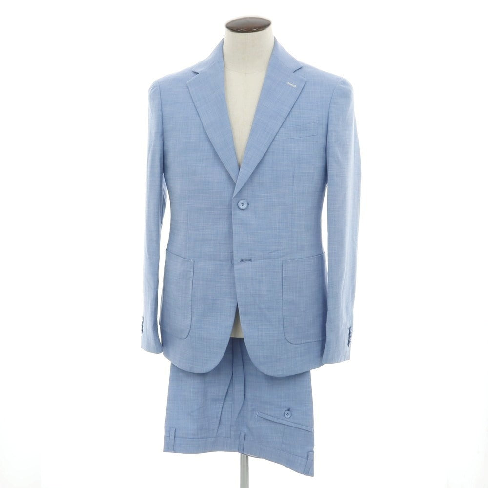 【新品】ガウディ GAUDI 26SS ストレッチポリエステル 2つボタンスーツ ライトブルー【サイズ50】【メンズ】 新品】ガウディ GAUDI 26SS ストレッチポリエステル 2つボタンスーツ