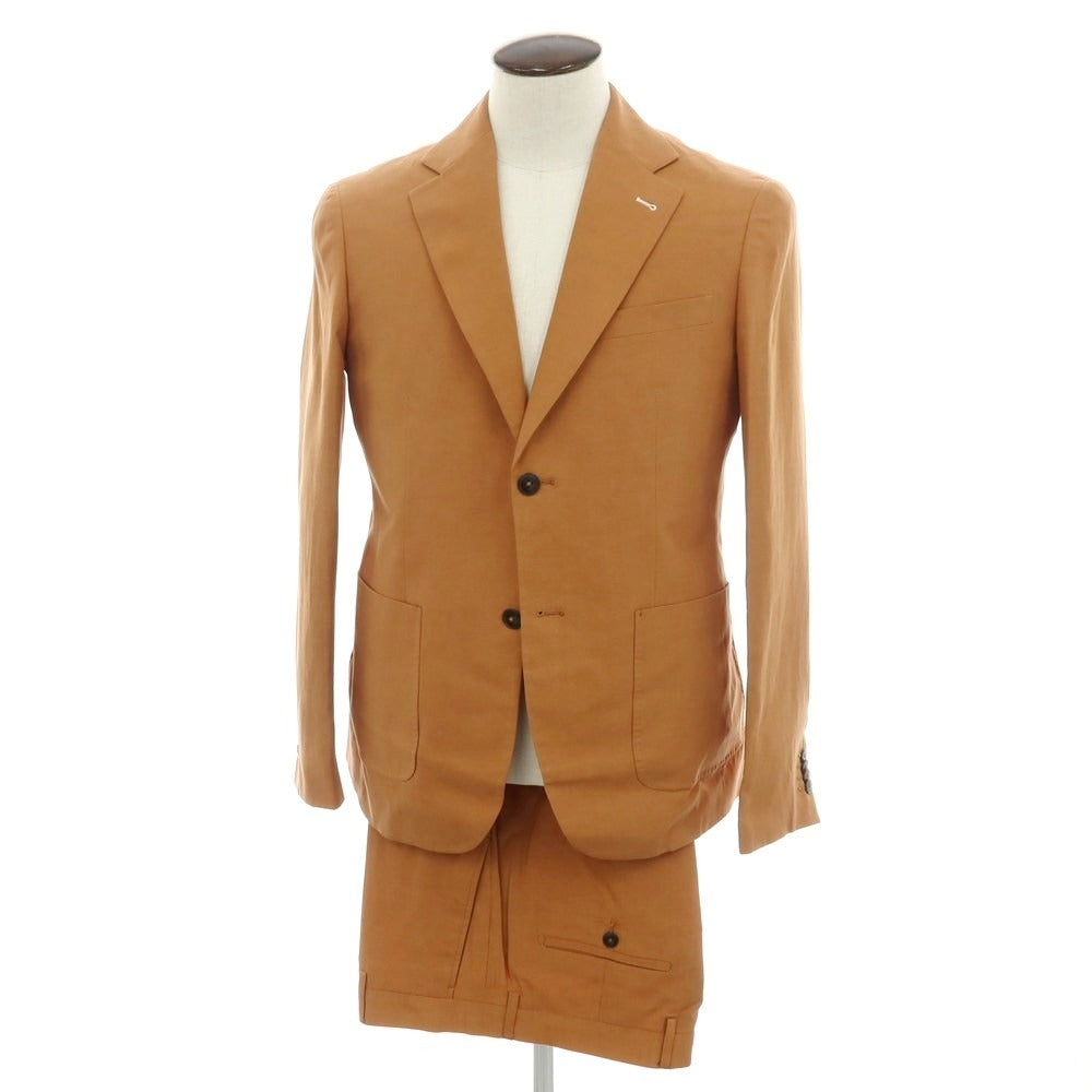 【新品】ガウディ GAUDI 26SS リヨセルリネン 2つボタンスーツ ライトブラウン【 50 】【 状態ランクN 】【 メンズ 】