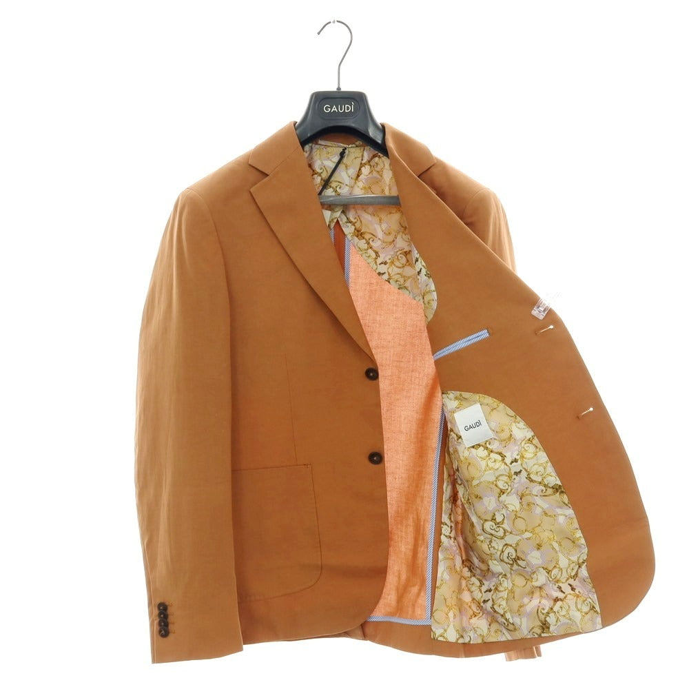 【新品】ガウディ GAUDI 26SS リヨセルリネン 2つボタンスーツ ライトブラウン【 50 】【 状態ランクN 】【 メンズ 】