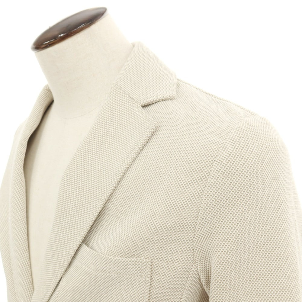 【新品】ガウディ GAUDI 26SS ポリエステルコットンジャージー カジュアルジャケット ベージュ【 50 】【 状態ランクN 】【 メンズ 】