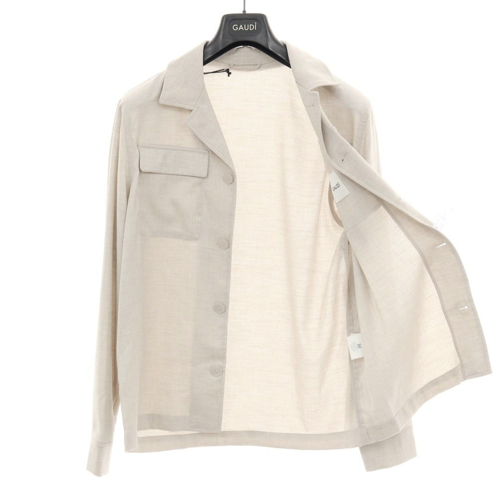 【新品】ガウディ GAUDI 26SS ポリエステル シャツブルゾン サンドベージュ【 50 】【 状態ランクN 】【 メンズ 】