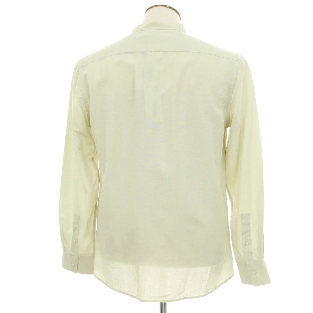 【新品アウトレット】ガウディ GAUDI リヨセルリネン バンドカラー カジュアルシャツ ライトグリーン【 L 】【 状態ランクN- 】【 メンズ 】