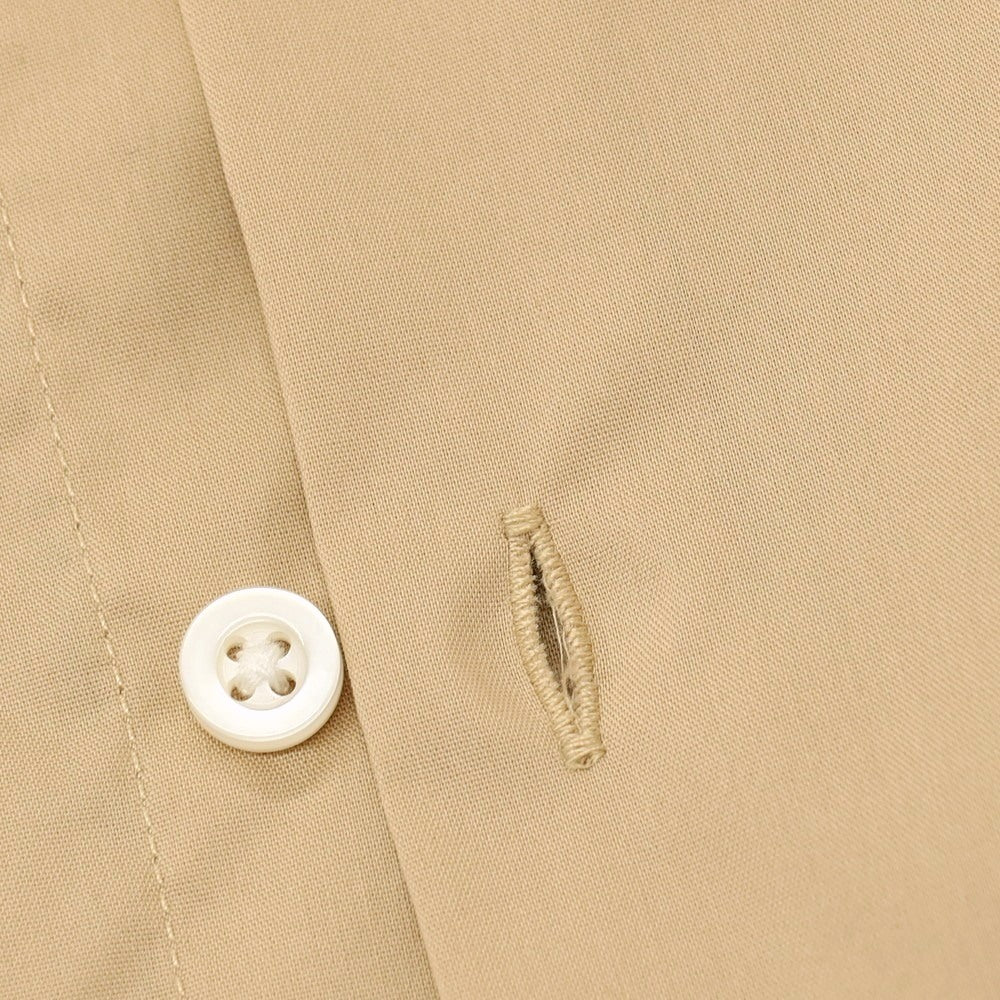 【新品】ガウディ GAUDI ストレッチ コットンナイロン レギュラーカラー カジュアルシャツ ベージュ【 L 】【 状態ランクN 】【 メンズ 】