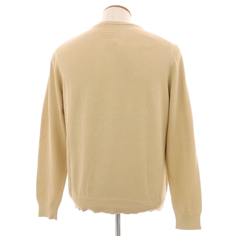【新品】ガウディ GAUDI ハイゲージ コットン Vネック プルオーバーニット ベージュ【 L 】【 状態ランクN 】【 メンズ 】