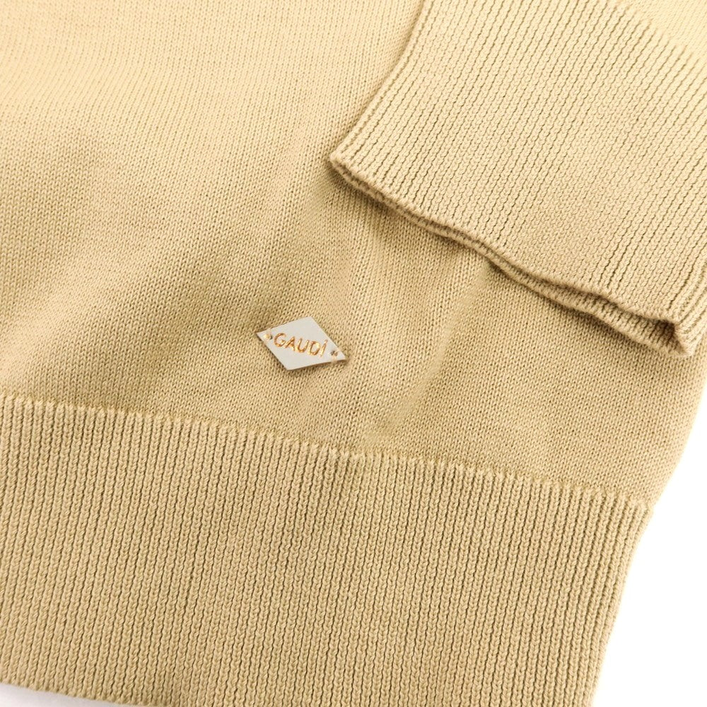 【新品】ガウディ GAUDI ハイゲージ コットン Vネック プルオーバーニット ベージュ【 L 】【 状態ランクN 】【 メンズ 】