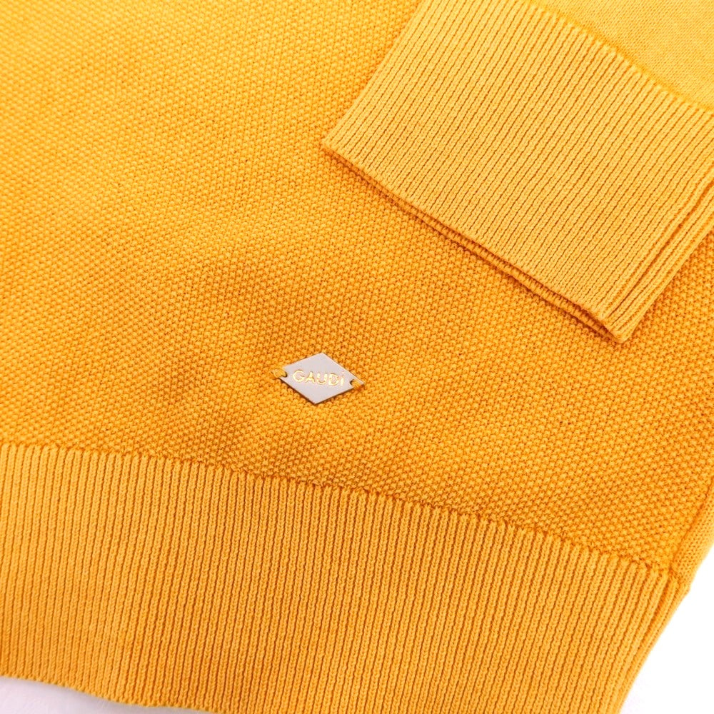 【新品】ガウディ GAUDI ハイゲージ コットン クルーネック プルオーバーニット オレンジ【 L 】【 状態ランクN 】【 メンズ 】