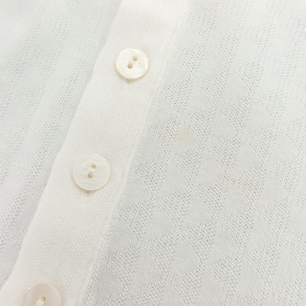 【新品アウトレット】ガウディ GAUDI コットンリヨセル ジャカード 総柄 ヘンリーネック 半袖 プルオーバーニット ホワイト【 L 】【 状態ランクN- 】【 メンズ 】