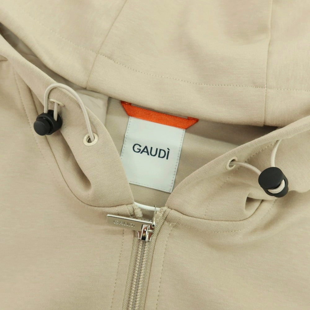 【新品】ガウディ GAUDI コットンポリエステルジャージー×ナイロン ジップアップ パーカー ベージュ【 L 】【 状態ランクN 】【 メンズ 】