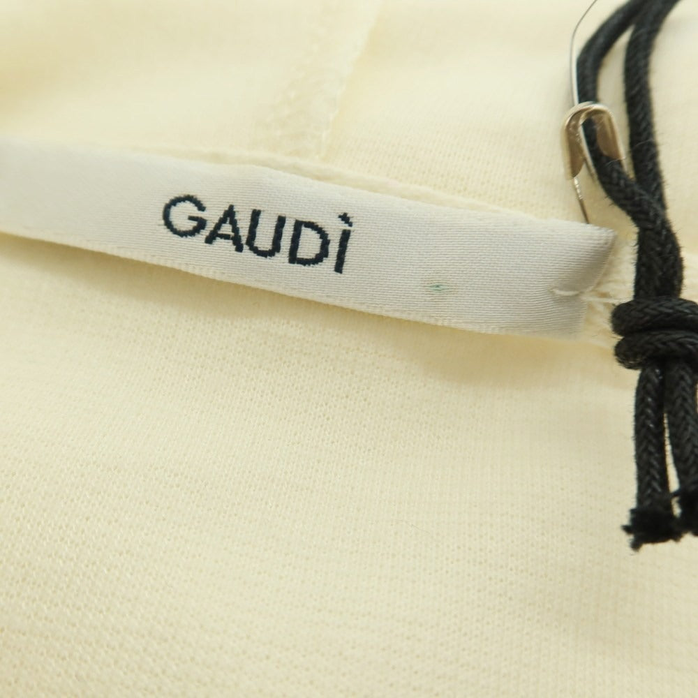 【新品アウトレット】ガウディ GAUDI コットンポリエステル プルオーバー パーカー アイボリー【 L 】【 状態ランクN- 】【 メンズ 】