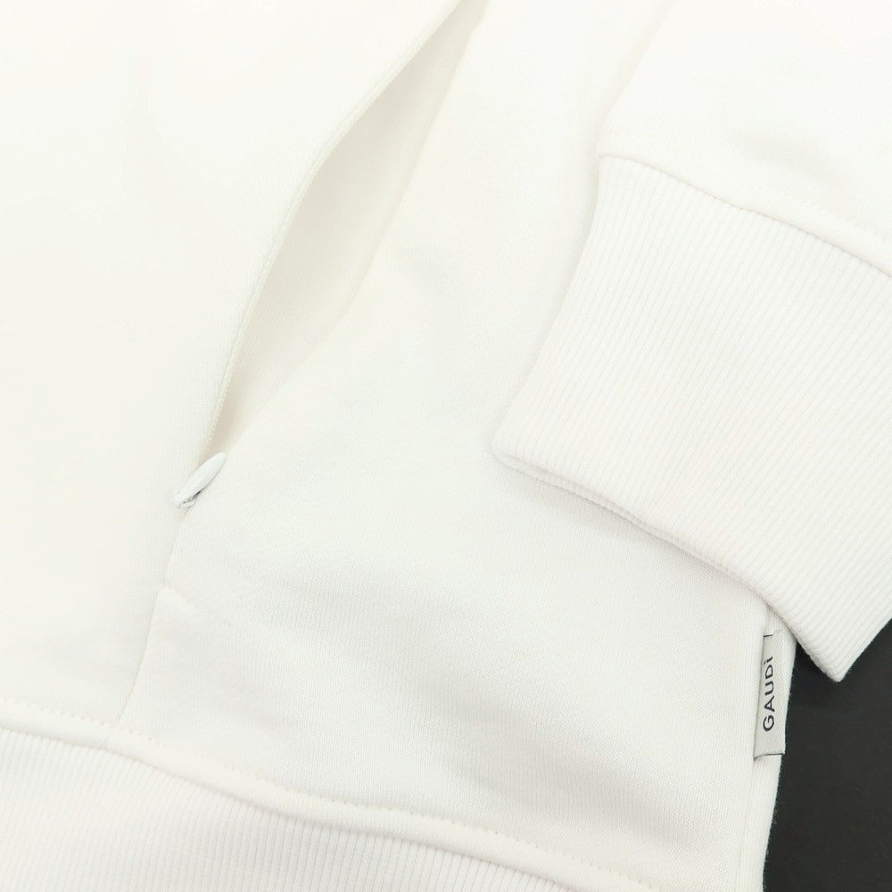 【新品】ガウディ GAUDI コットン スタンドカラー ダブルジップ スウェット ホワイト【 L 】【 状態ランクN 】【 メンズ 】