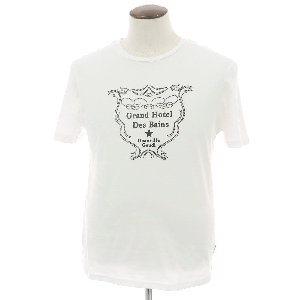 【新品】ガウディ GAUDI コットン クルーネック 半袖Tシャツ ホワイト【 L 】【 状態ランクN 】【 メンズ 】