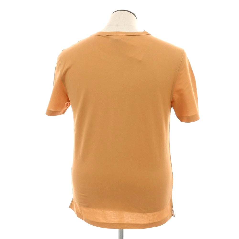 【新品】ガウディ GAUDI レーヨンナイロン クルーネック 半袖Tシャツ ライトオレンジブラウン【 L 】【 状態ランクN 】【 メンズ 】